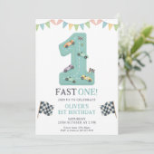 Pastel Fast One Verjaardagsrace Kaart (Staand voorkant)