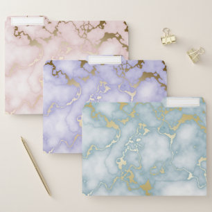 Pastel Faux Gold Marble Documentenmap