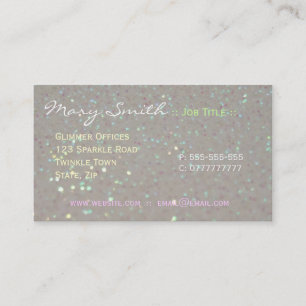Pastel faux Sparkles & Glitter visitekaartjes