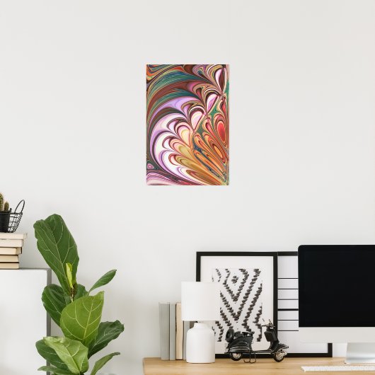 Pastel Feather Fractal Poster (Thuiskantoor)