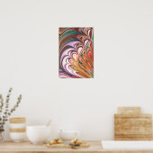 Pastel Feather Fractal Poster (Keuken)