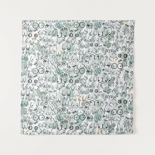 pastel feministische borst wandkleed (Voorkant)