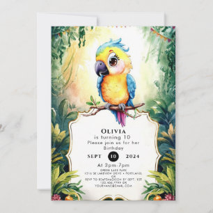 Pastel Fiesta Parrot Verjaardag Kaart