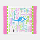 Pastel Figuur Skater Words Typografie Fleece Deken (Voorkant (Horizontaal))