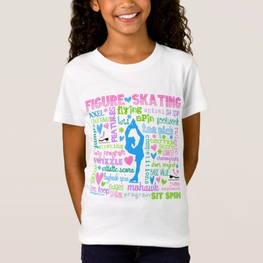 Pastel Figuur Skater Words Typografie T-shirt (Voorkant)