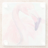 Pastel Flamingo Glazen Onderzetter (Achterkant)