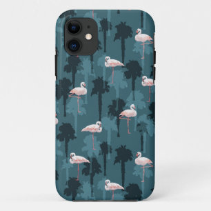 Pastel Flamingo's Op Teal iPhone 11 Hoesje