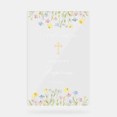 Pastel Fleur sauvage Baptême Bienvenue (Recto)