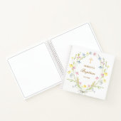 Pastel Fleur sauvage Baptême Livre d'Invité (Intérieur)