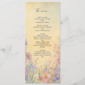 Pastel Fleur sauvage Meadow Barne Mariage menu (Devant)