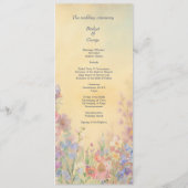 Pastel Fleur sauvage Meadow Barne Mariage menu (Dos)