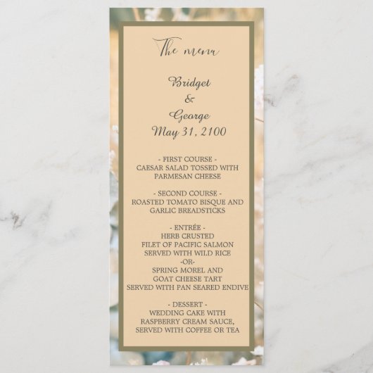 Pastel Fleur sauvage Meadow programme de mariage & (Devant)