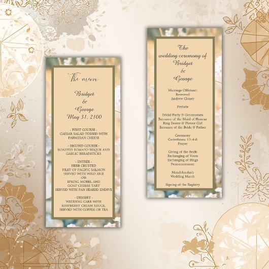 Pastel Fleur sauvage Meadow programme de mariage &