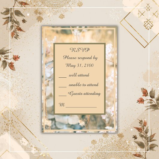 Pastel Fleur sauvage Meadow Wedding carte rsvp