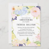 Pastel Fleurs de Printemps Christening Invitation (Devant)