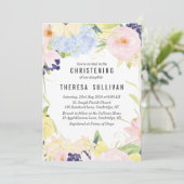 Pastel Fleurs de Printemps Christening Invitation (Debout devant)