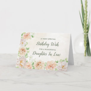 Pastel Fleurs Fille En Droit Carte Anniversaire