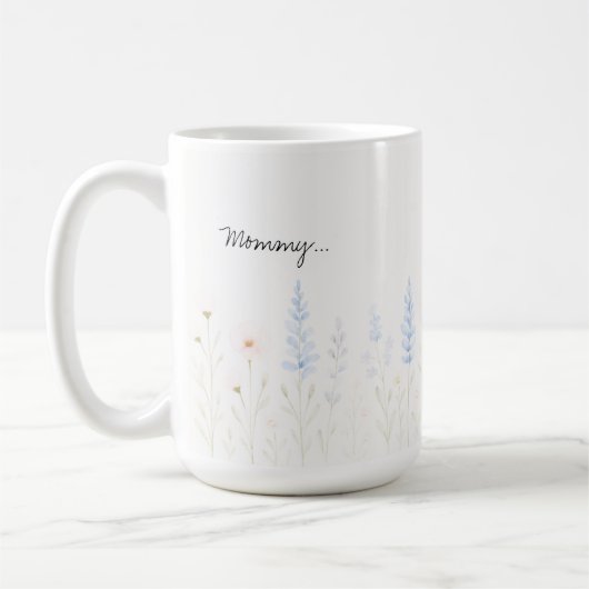 Pastel Fleurs sauvages Mug avec message personnali (Gauche)