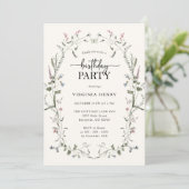 Pastel Floral Anniversaire Fête Invitation (Debout devant)