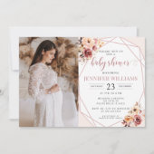 Pastel floral bébé douche photo invitation (Devant)