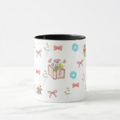 Pastel Floral Book Aesthetic Two-Tone Mug Mok (Midden)