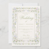 Pastel Floral Border Template Soft Botanical Frame Kaart (Voorkant)