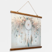 Pastel Floral Butterfly Dreamcatcher Hangend Wandkleed (Gebogen)