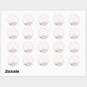 Pastel Floral Butterfly Verjaardag Ronde Sticker (Vel)