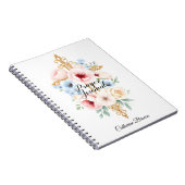 Pastel Floral Catholique Croix Foi Journal de priè (Côté Droit)