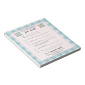 Pastel Floral Crayon School Nogmaals 1 kind Notitieblok (Schuin)