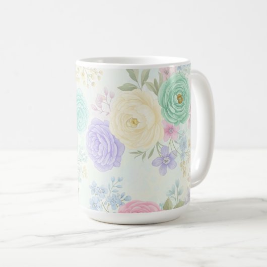 Pastel Floral Design Mug (Devant droit)