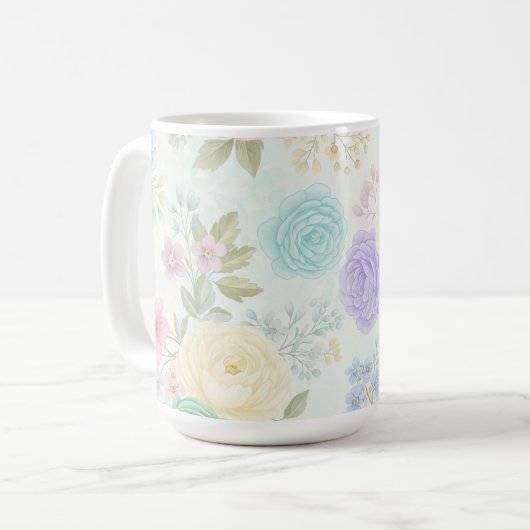 Pastel Floral Design Mug (Devant gauche)