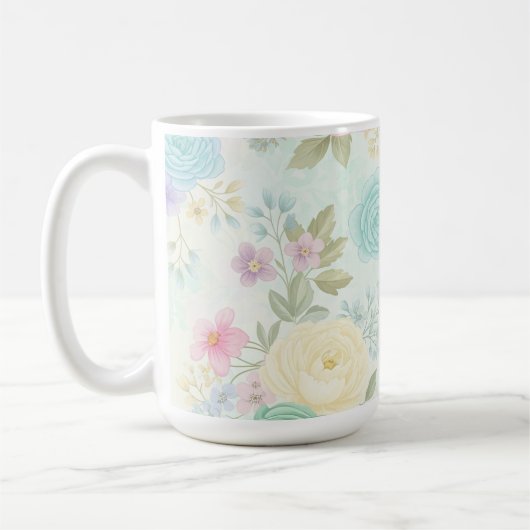 Pastel Floral Design Mug (Gauche)