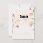 Pastel Floral Dinner Party Invite RSVP Kaartje (Achterkant)