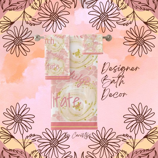 Pastel Floral Doux rose avec des mots