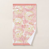 Pastel Floral Doux rose avec des mots (Serviette à main)