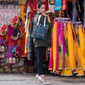 Pastel floral draagtas