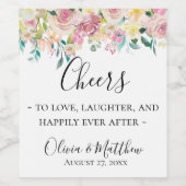 Pastel Floral Étiquette de vin personnalisé (Étiquettes simples)