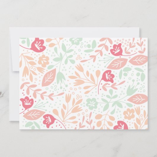 Pastel Floral Faire-part de mariage (Dos)