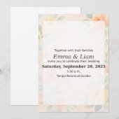 Pastel Floral Faire-part de mariage d'aquarelle |  (Devant / Derrière)