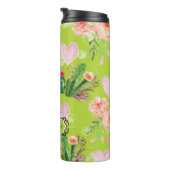 Pastel Floral Gepersonaliseerde Cactus Thermosbeker (Geroteerd rechts)