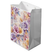 Pastel Floral Gift Bag For Her Medium Cadeauzakje (Achterkant Gekanteld)