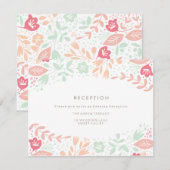 Pastel Floral Grace Wedding Reception Card Kaart (Voorkant / Achterkant)