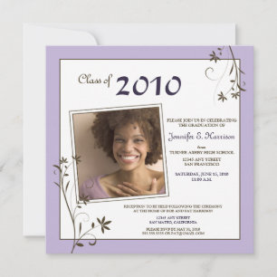 Pastel Floral Graduation Faire-part (lavande)