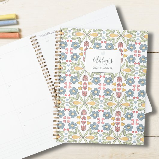 Pastel Floral & Heart Planner for Teens & Tweens