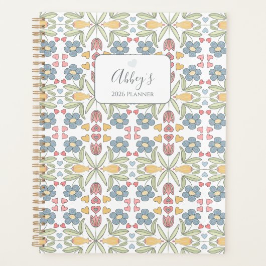 Pastel Floral & Heart Planner for Teens & Tweens (Voorkant)