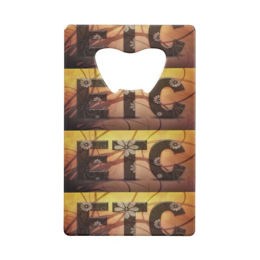 Pastel Floral Hippy ETC abstract Kredietkaart Flessenopener (Achterkant)