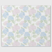 Pastel Floral Hydrangea Wrapping Paper Cadeaupapier (Vlak)