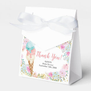 Pastel Floral Ice crème Party Favor Box Bedankdoosjes