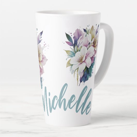  pastel Floral Latte Mok (Rechterhoek)